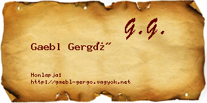 Gaebl Gergő névjegykártya